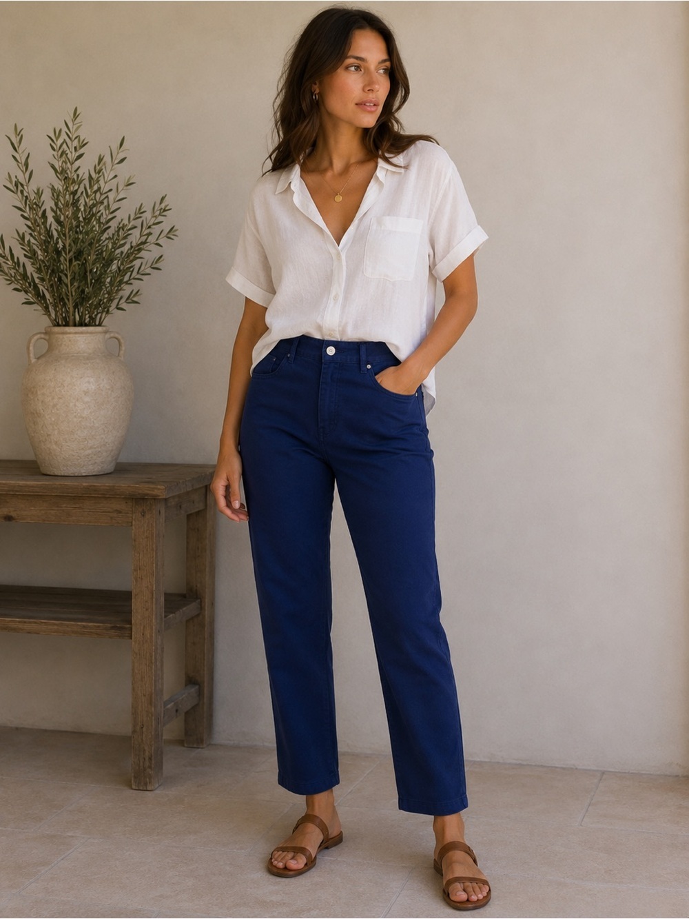 Tommy Bahama Blue Straight Leg Ankle Pants Size 30 28 Classic Resortwear Casual